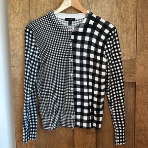 Mixed gingham cardigan